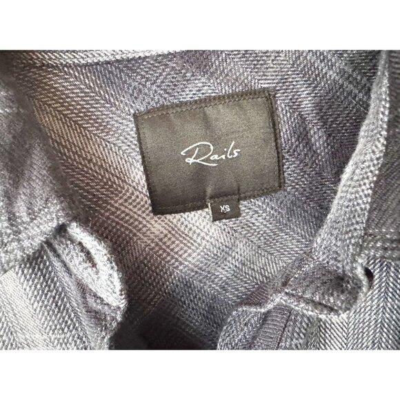 RAILS Hunter Midnight Storm Soft Plaid Flannel Full Button Top Shirt Sz XS - Picture 6 of 7